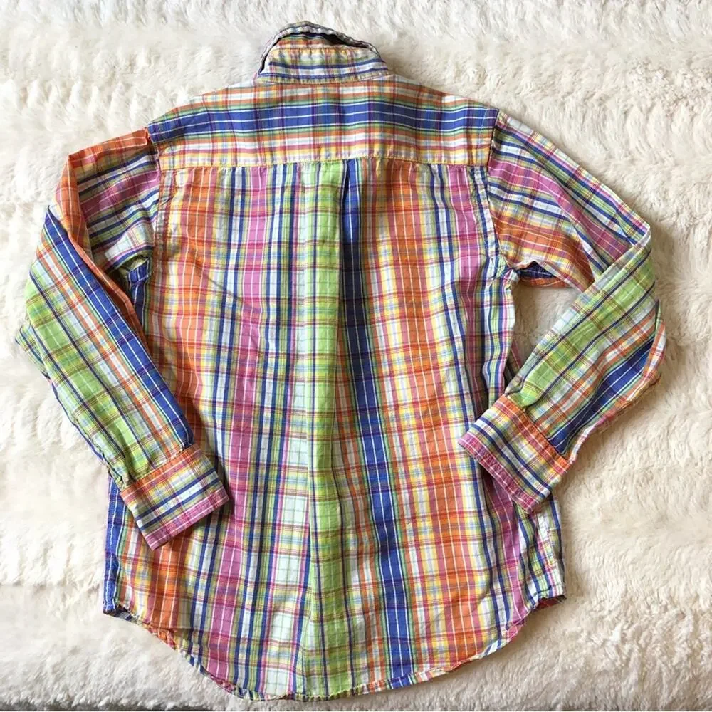 Ralph Lauren multicolor plaid long sleeve button down shirt size 4T